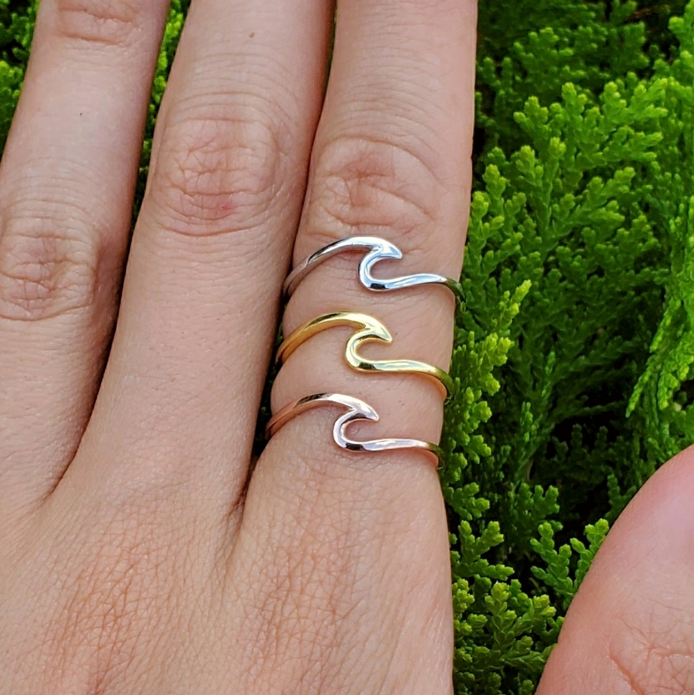 Silver Wave Ring Brand New Summer Size 925 Sterling Silver - Picture 4 of 8